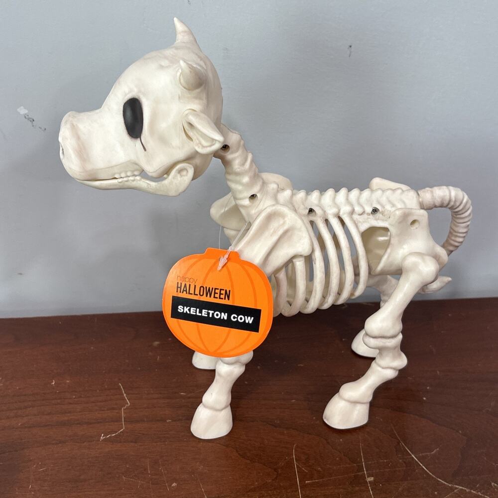 Happy Halloween Plastic Skeletons Skeleton Pony Cow Farm Animals Lot Decor Yard - Picture 3 of 8